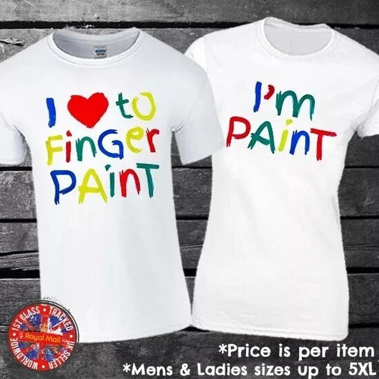 I Love To Finger Paint - I'm Paint Matching T-Shirt Set Funny Gift