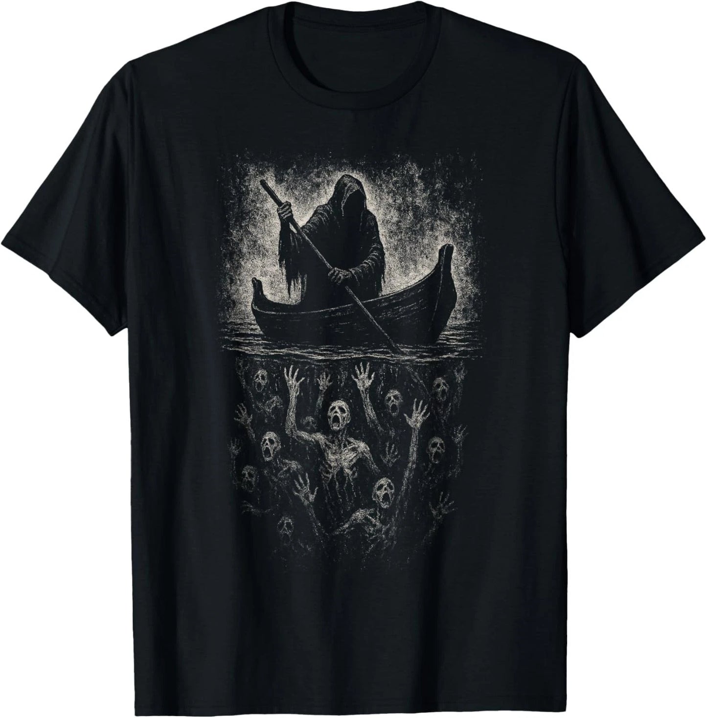 Reaper Horror Goth Charon Hades Underworld Mythology Alt Art Gift Unisex T-Shirt