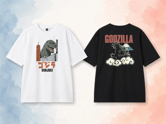 GU Graphic T-Shirt GODZILLA Head Shinjuku Mt Fuji Japan Exclusive Limited Rare