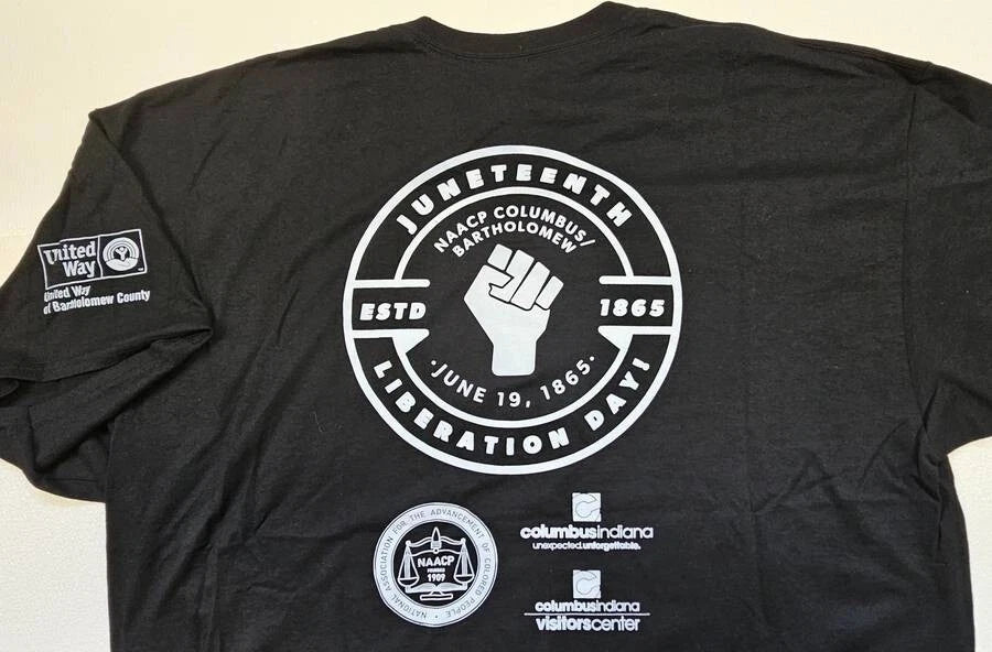 NAACP Juneteenth Liberation Day June 19th 1865 PromoTee Shirt 3XL Columbus IN