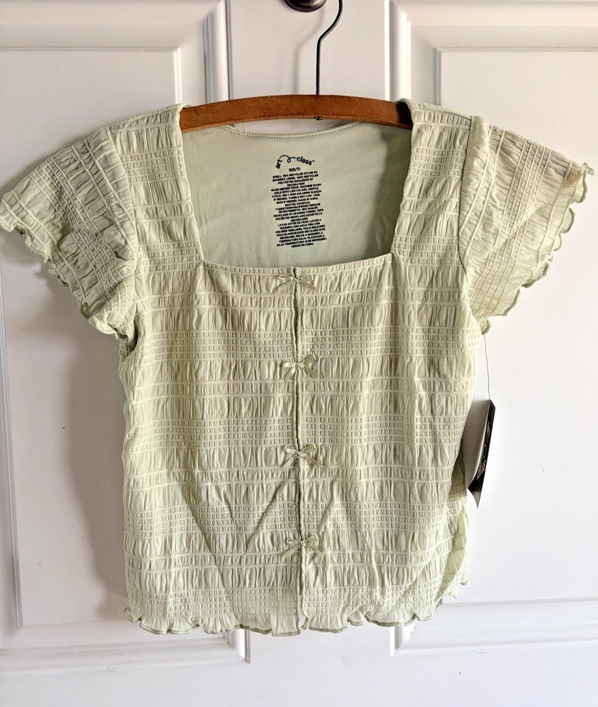 art class Light Green Short Sleeve Shirt - Girls S (6/7)