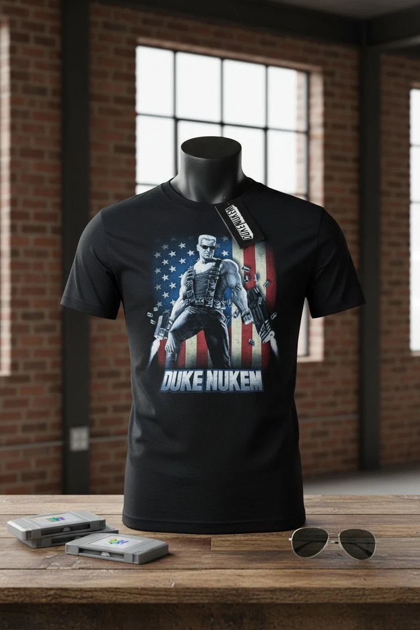 Duke Nukem Black Unisex Adults T-Shirt New With Tags Free UK Delivery Gifts