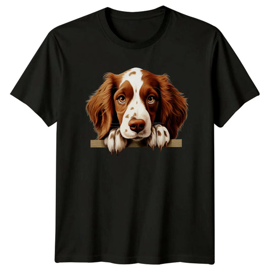 Springer Spaniel Puppy Dog Peekaboo Cute Pet Animal Breed T-Shirt