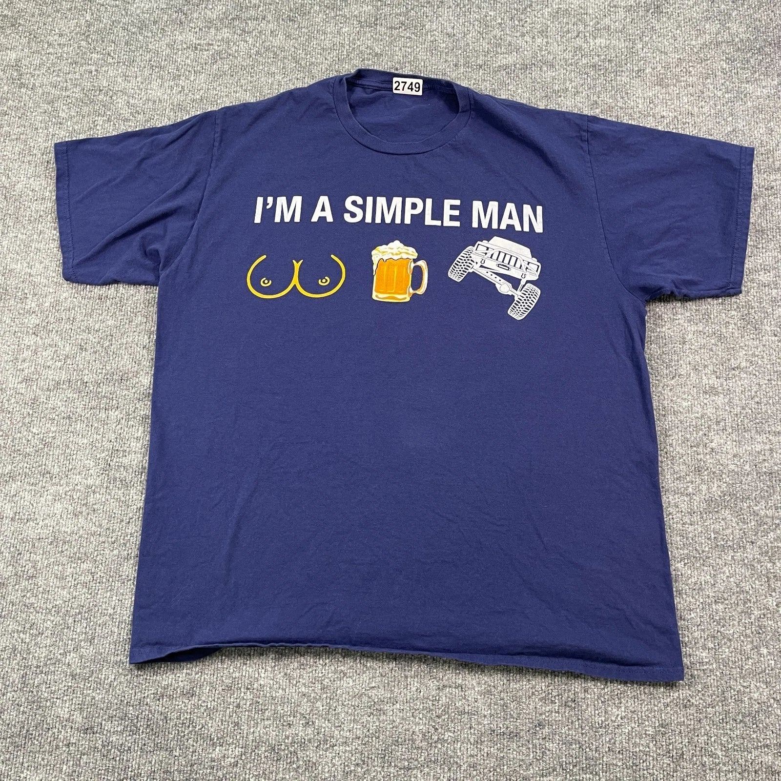 Funny Naughty I'm A Simple Man Humor Shirt XL 23x27 B**bs Beer Truck