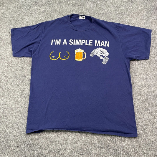 Funny Naughty I'm A Simple Man Humor Shirt XL 23x27 B**bs Beer Truck