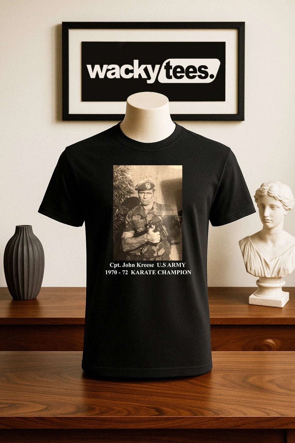 Cobra Kai Sensei Captain John Kreese Karate Champion War Photo Graphic Tee Shirt