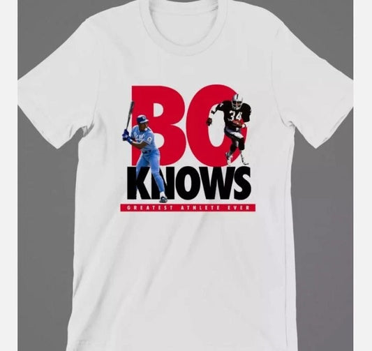 Bo Jackson Bo Knows Men T-shirt White Cotton Tee All Sizes S to 5xl