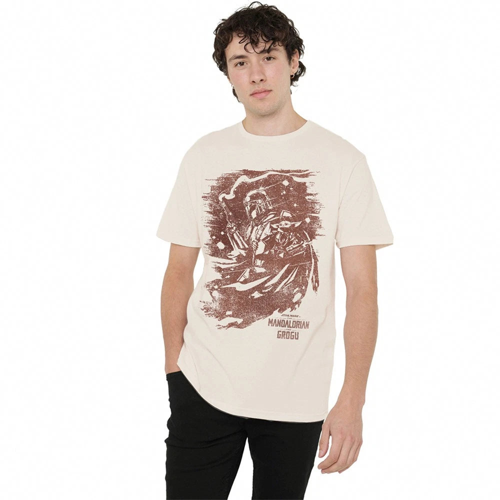 The Mandalorian Grogu Ink Sketch Unisex T-Shirt S-3XL, Natural