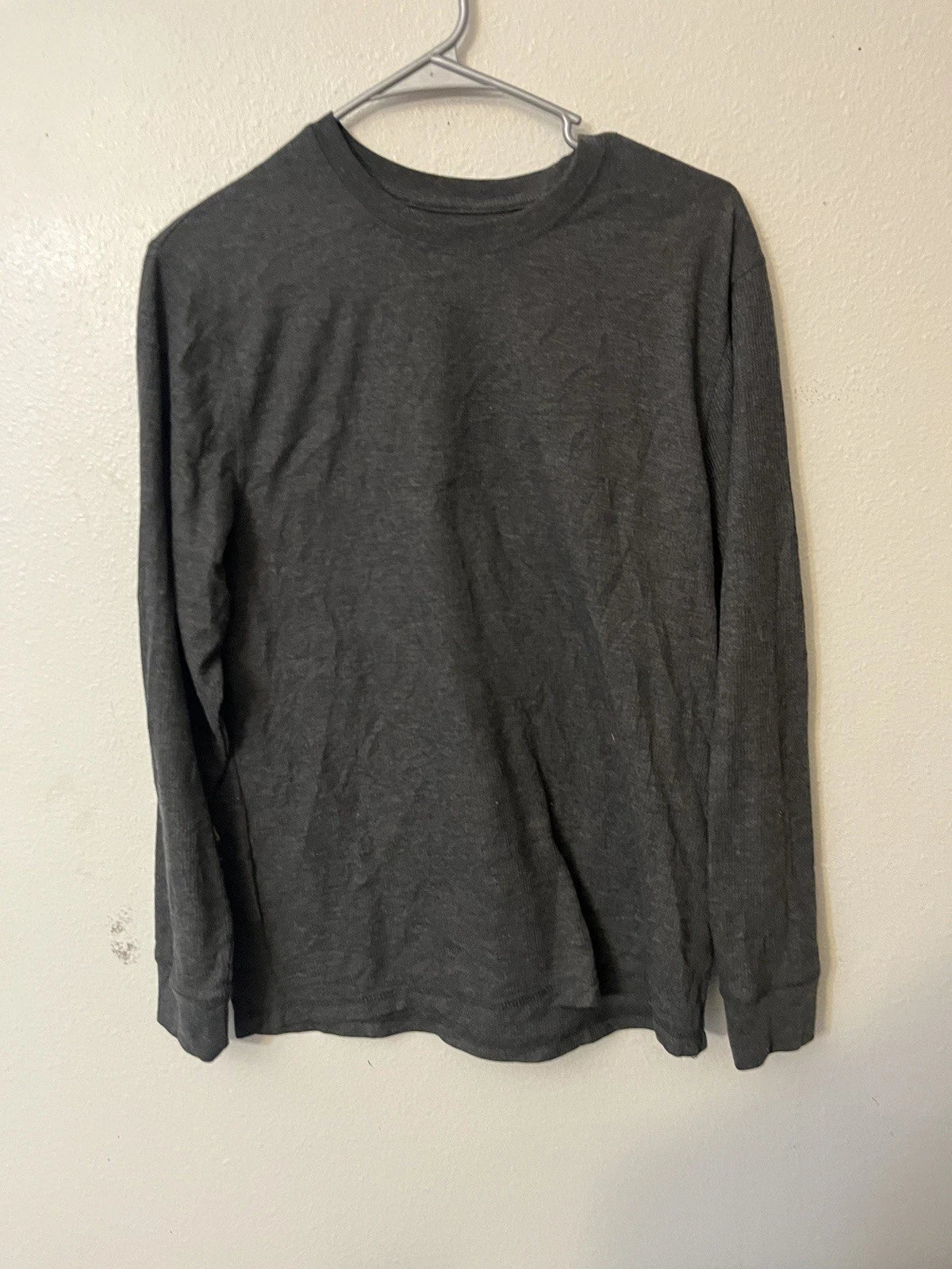 Mens Perry Ellis Portfolio Thermal Waffle Long Sleeve Shirt Dark Gray - Medium