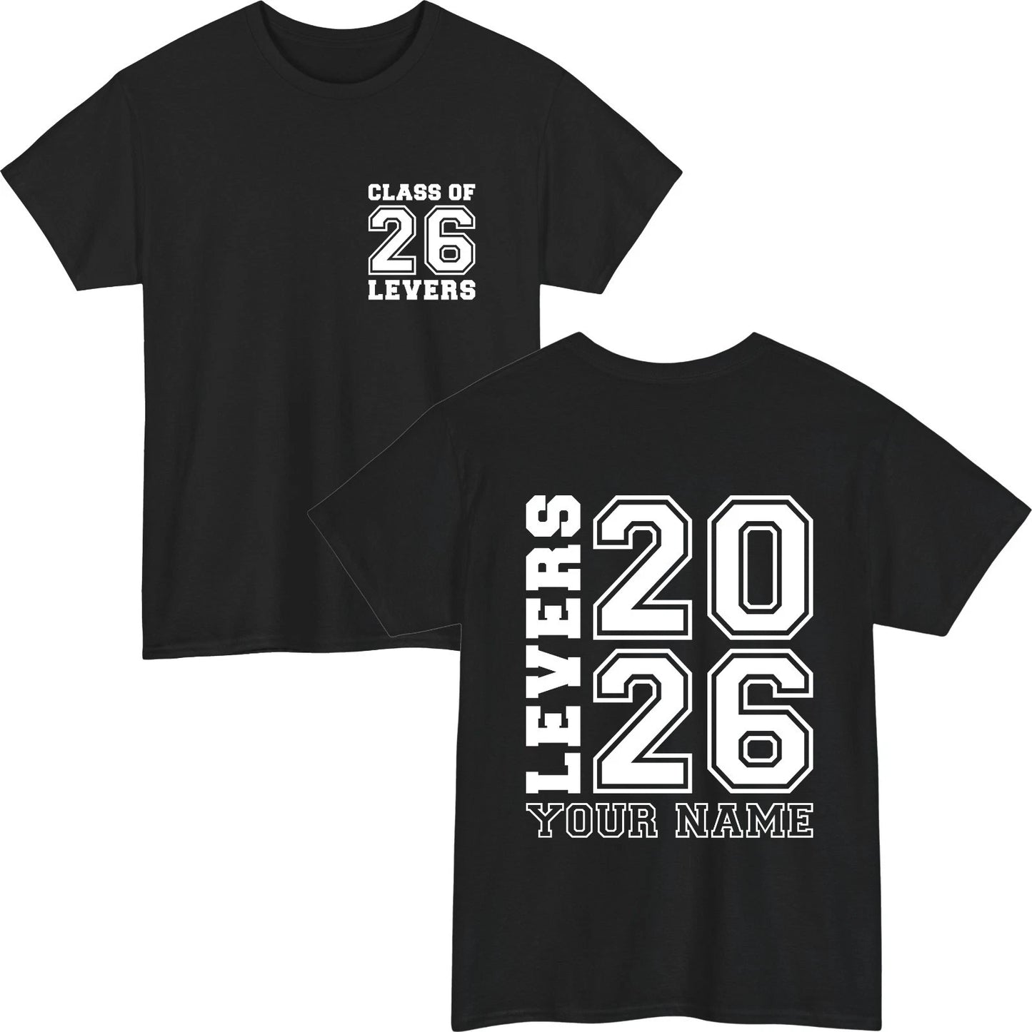 Personalised Class of 2026 Leavers T-Shirt Custom Name School Leavers Gift Top