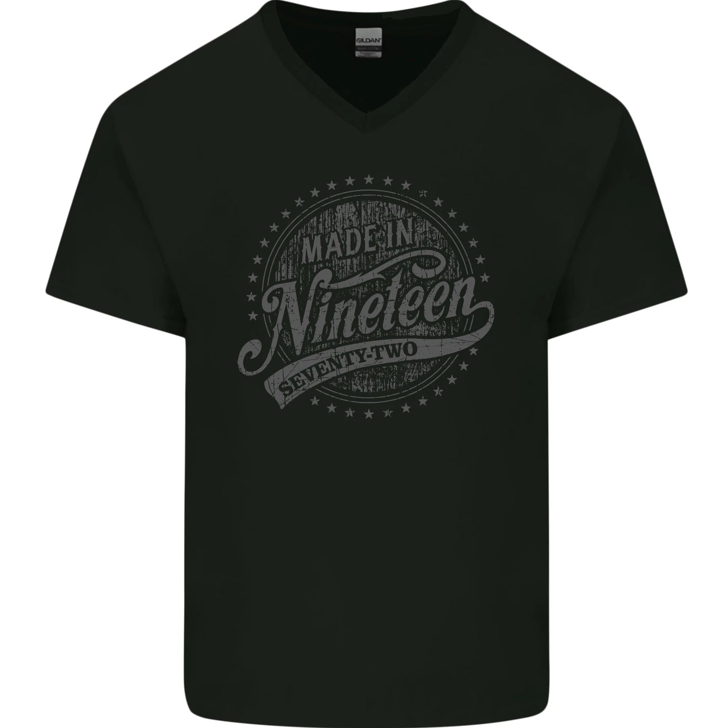 Distressed 54th Birthday Made In 1972 Mens V-Neck Cotton T-Shirt