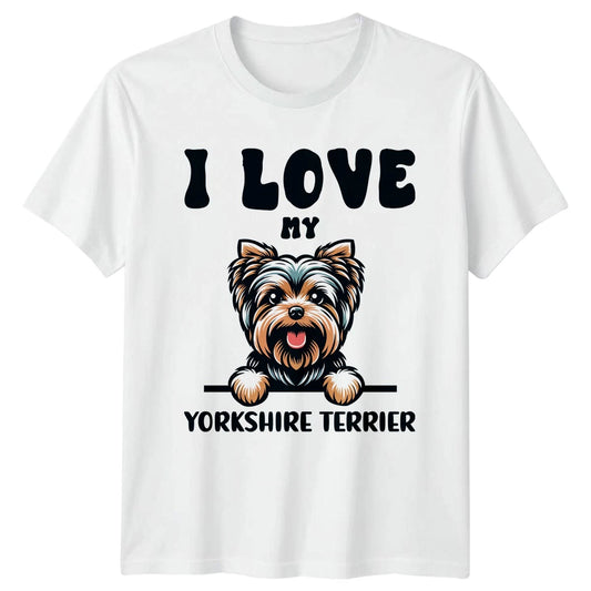 I Love My Yorkshire Terrier T-Shirt Yorkie Dog Birthday Gift For Him And Her