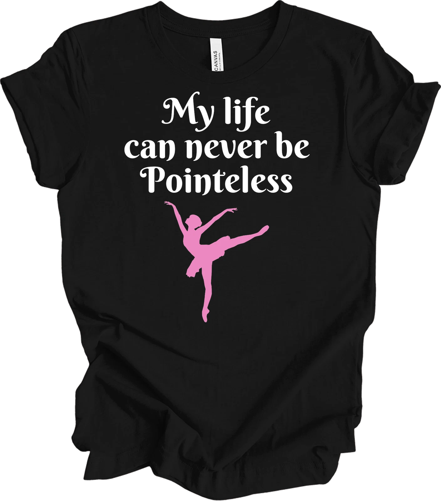 Ballet Dancer Silhouette Pink Ballerina Gift for Girls Women Dancing Trendy Tee