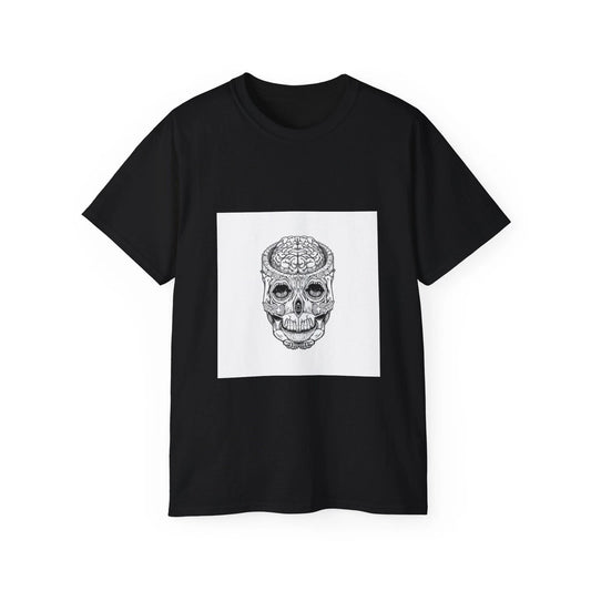 Skull Crane Brain Hands Stars Universe | Custom Graphic T-Shirt
