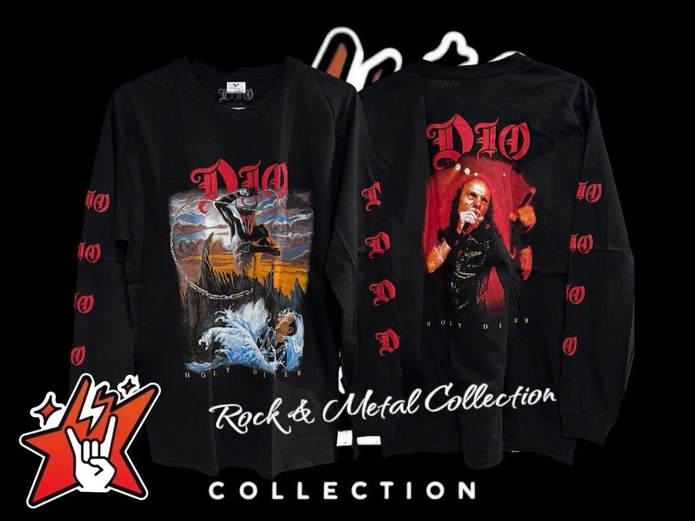Dio T-Shirt New Long Sleeve Heavy Metal Iron Maiden Judas Priest Black Sabbath
