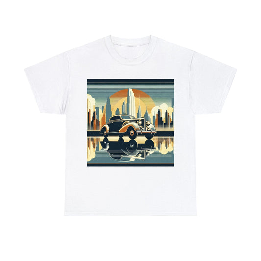 Unisex Adult T Shirt Vintage Car Art Deco Retro Sleek Classy Stylish Graphic Tee