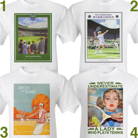 Tennis Fan T-shirt vintage classic illustrations classy retro. Wimbledon Stylish