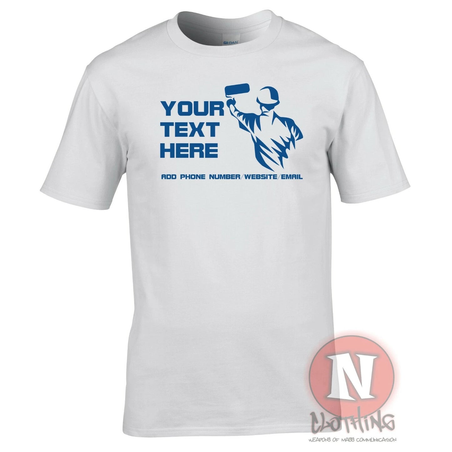 Painter decorator t-shirt custom personalise company work wear customize decor