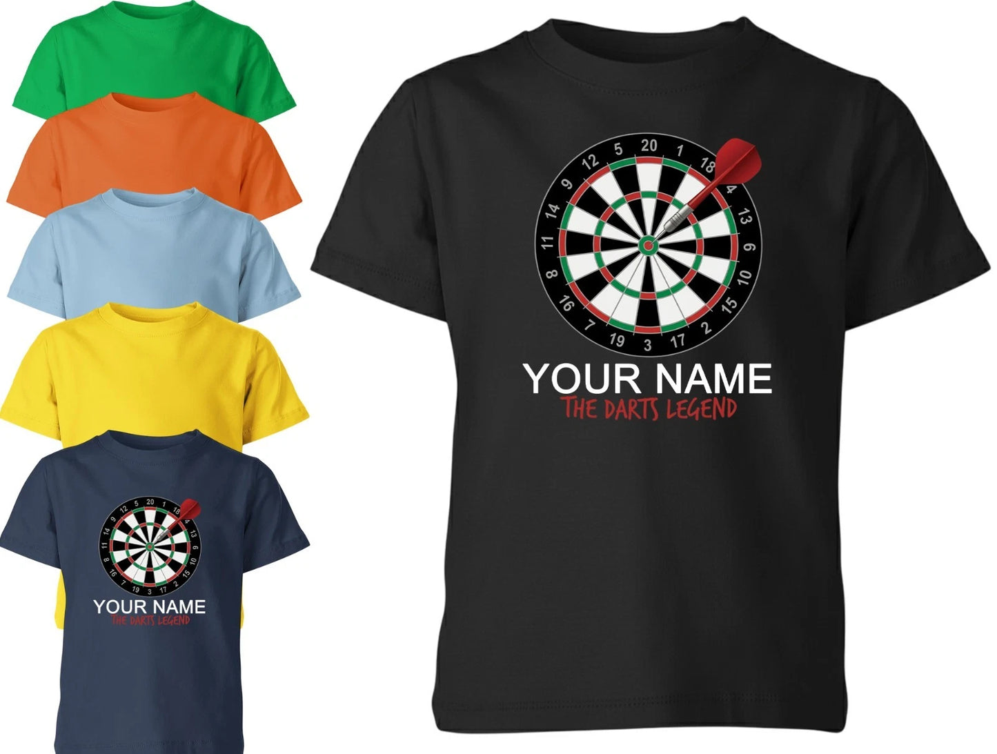 Personalised Darts T Shirt Any Name The Darts Legend Gift Kids Unisex Tee