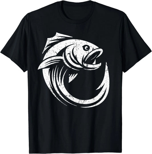 Fish Hook Minimal Artwork Angler's Simple Line Fishing Lover Unisex T-Shirt