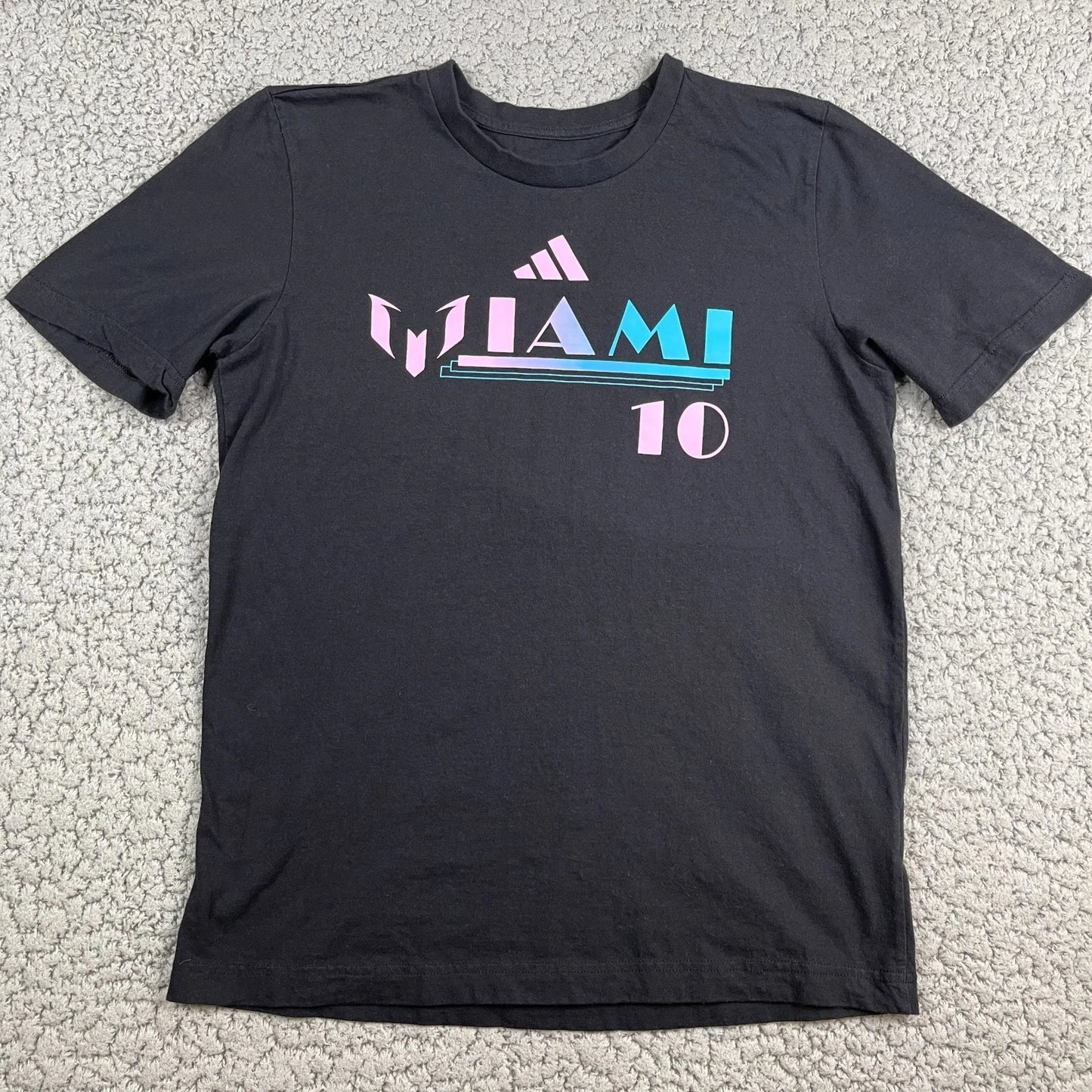 Adidas Messi Miami #10 Shirt Mens Small Black Short Sleeve Soccer