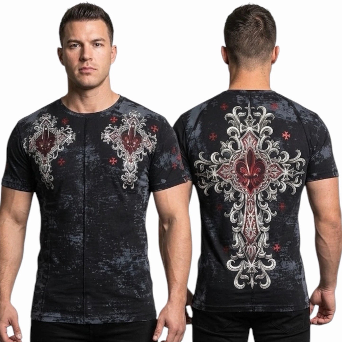 XTREME COUTURE by AFFLICTION Black LOST SQUADRON Short Sleeve Slim Fit T-shirt