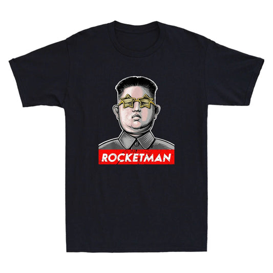 Kim Jong-un Rocket Man North Korea Leader Funny Parody Vintage Men's T-Shirt Tee