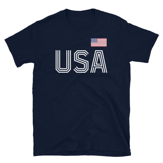 USA Flag Soccer Futbol Sports Fan Fourth of July Short-Sleeve Unisex T-Shirt