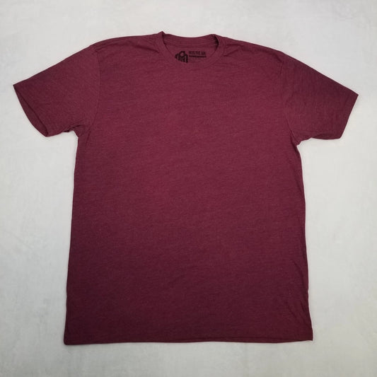 INTO THE AM Maroon Heather Basic T-Shirt Short Sleeve Crew Neck Men's Large