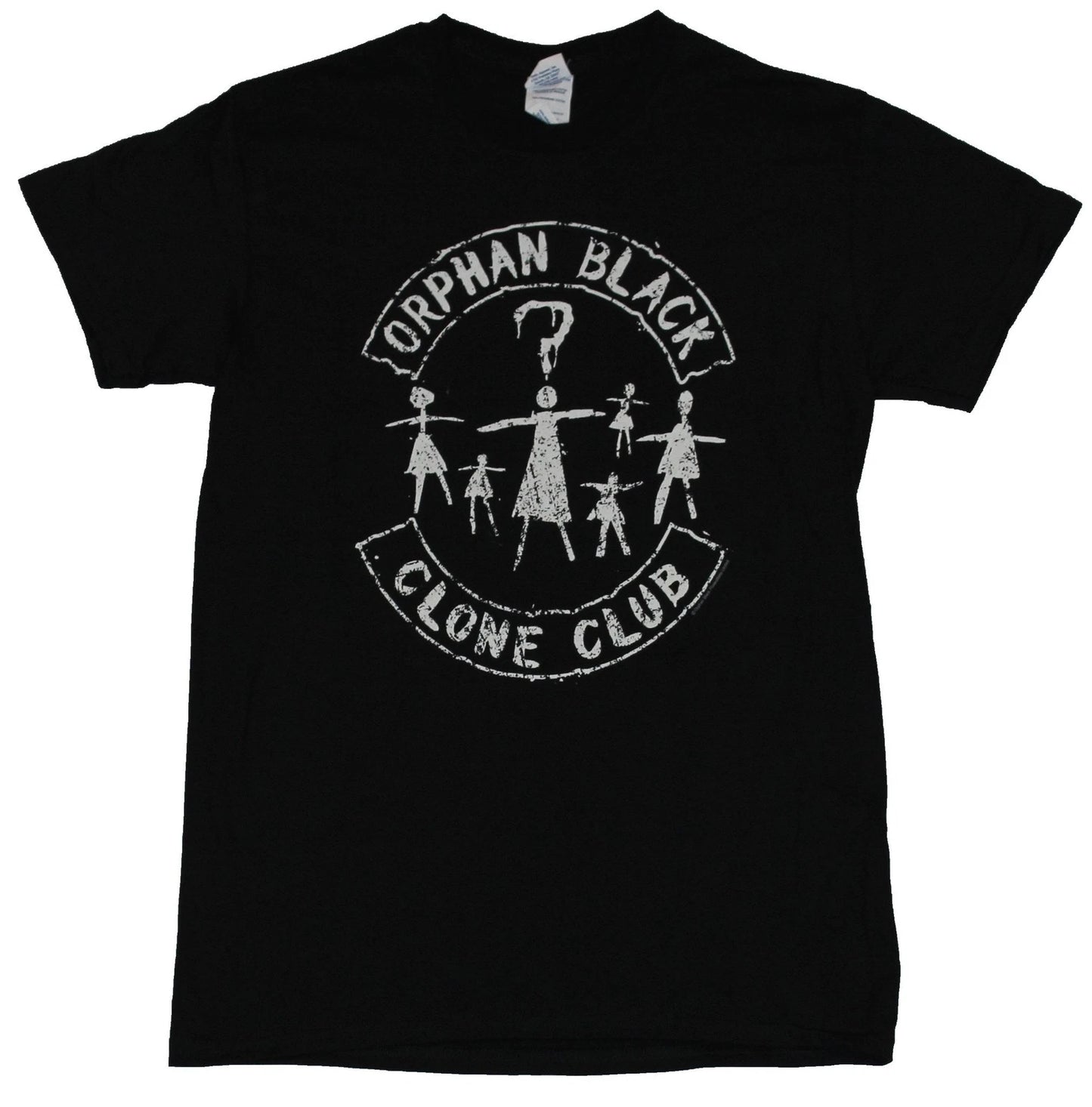 Orphan Black Adult New T-Shirt - Simple Distressed Clone Club Stick Figure Pic