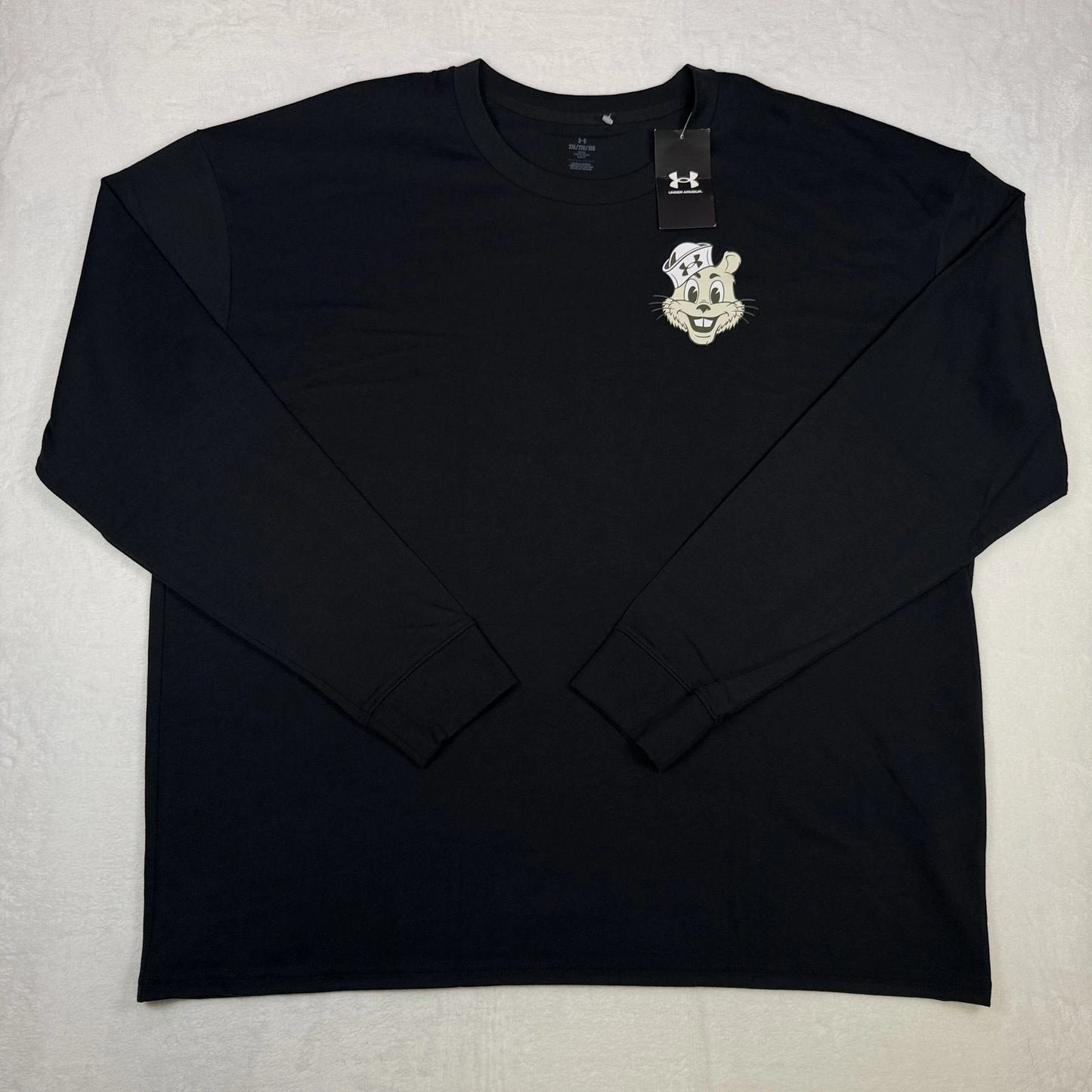 Under Armour Men's Loose Long Sleeve Crew Neck Shirt Size XXL Black Loose Fit