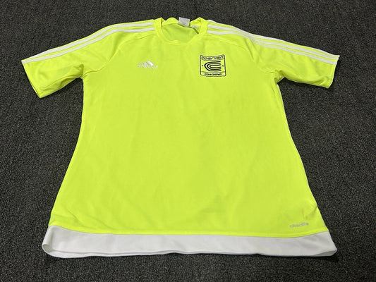 VINTAGE Soccer Coerver Coaching Men’s Medium Yellow Short Sleeve Shirt Jersey