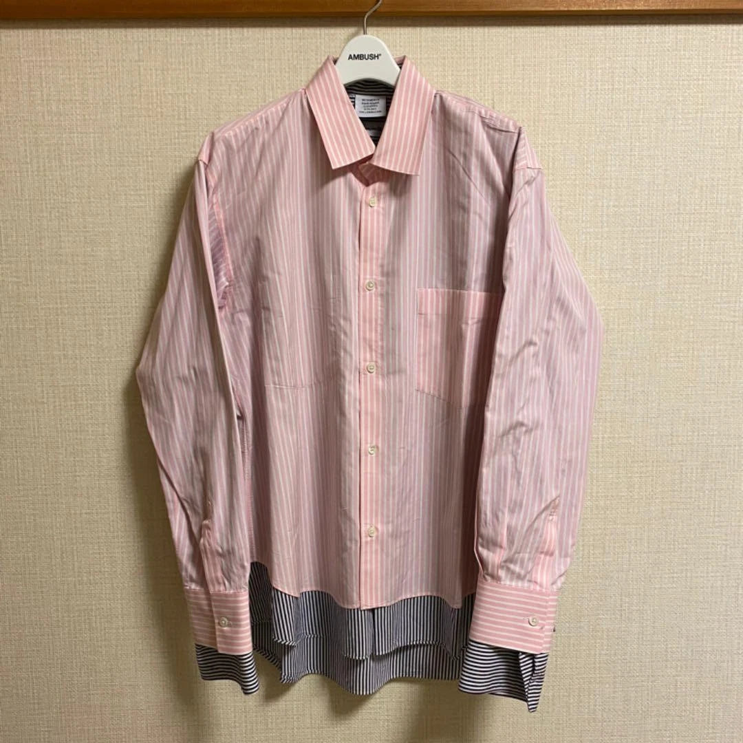 VETEMENTS COMME DES GARCONS Oversized Shirt Mens Size XS Button Down Striped