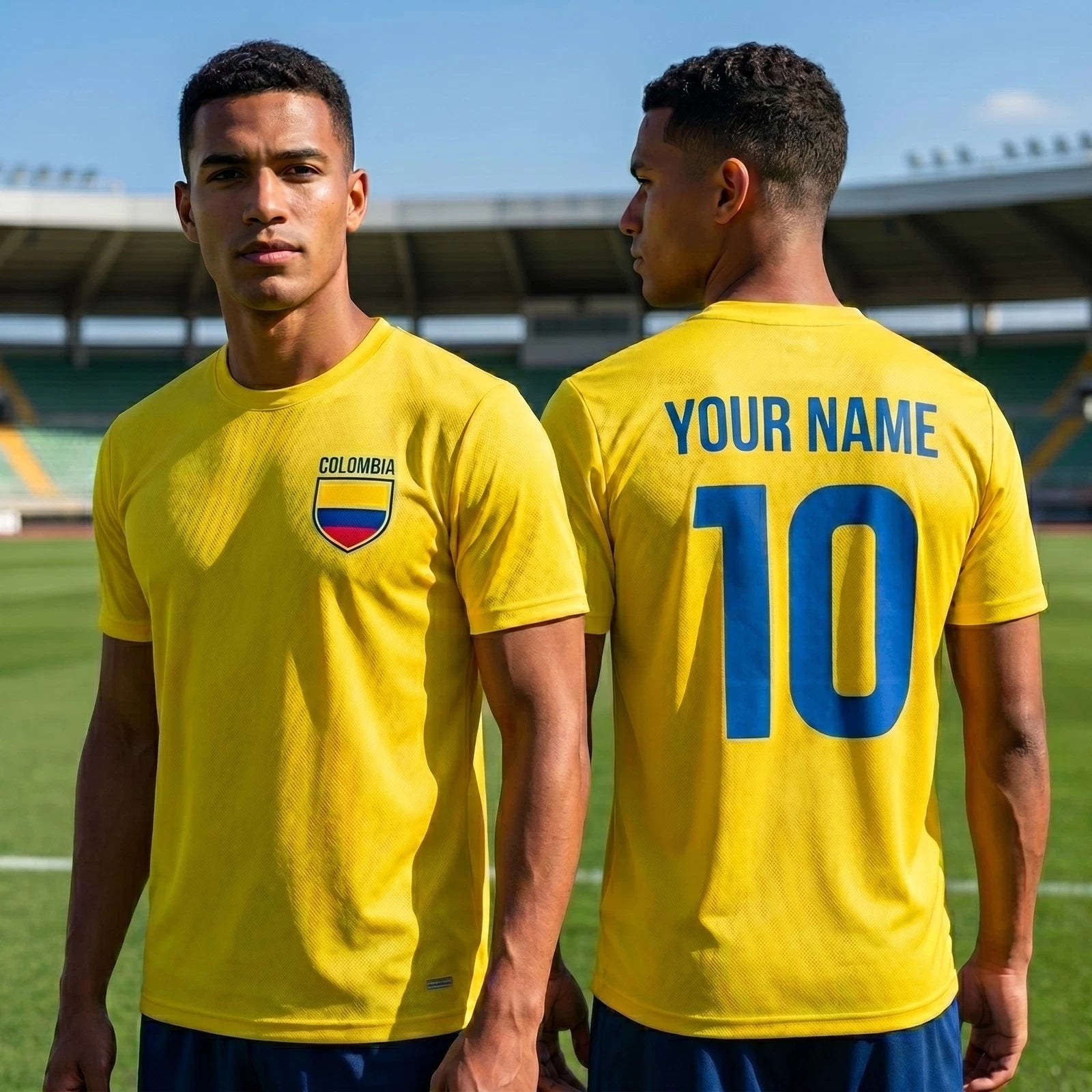 Custom Colombia Football Shirt Personalized Name Number Supporter Tee