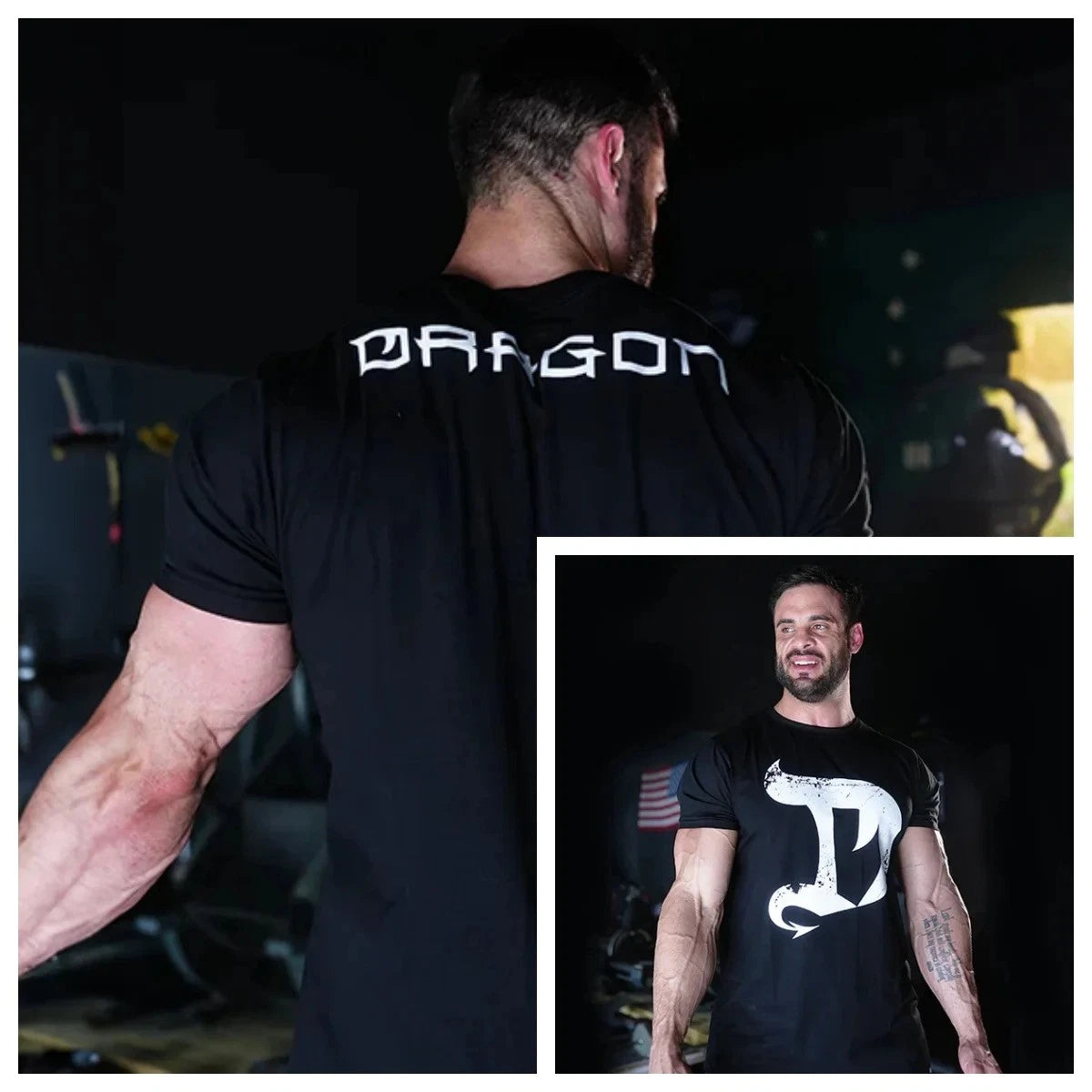 Men's Gym Sport Workout Oversized Cotton T-Shirt Graphic Printed Streetwear Tee