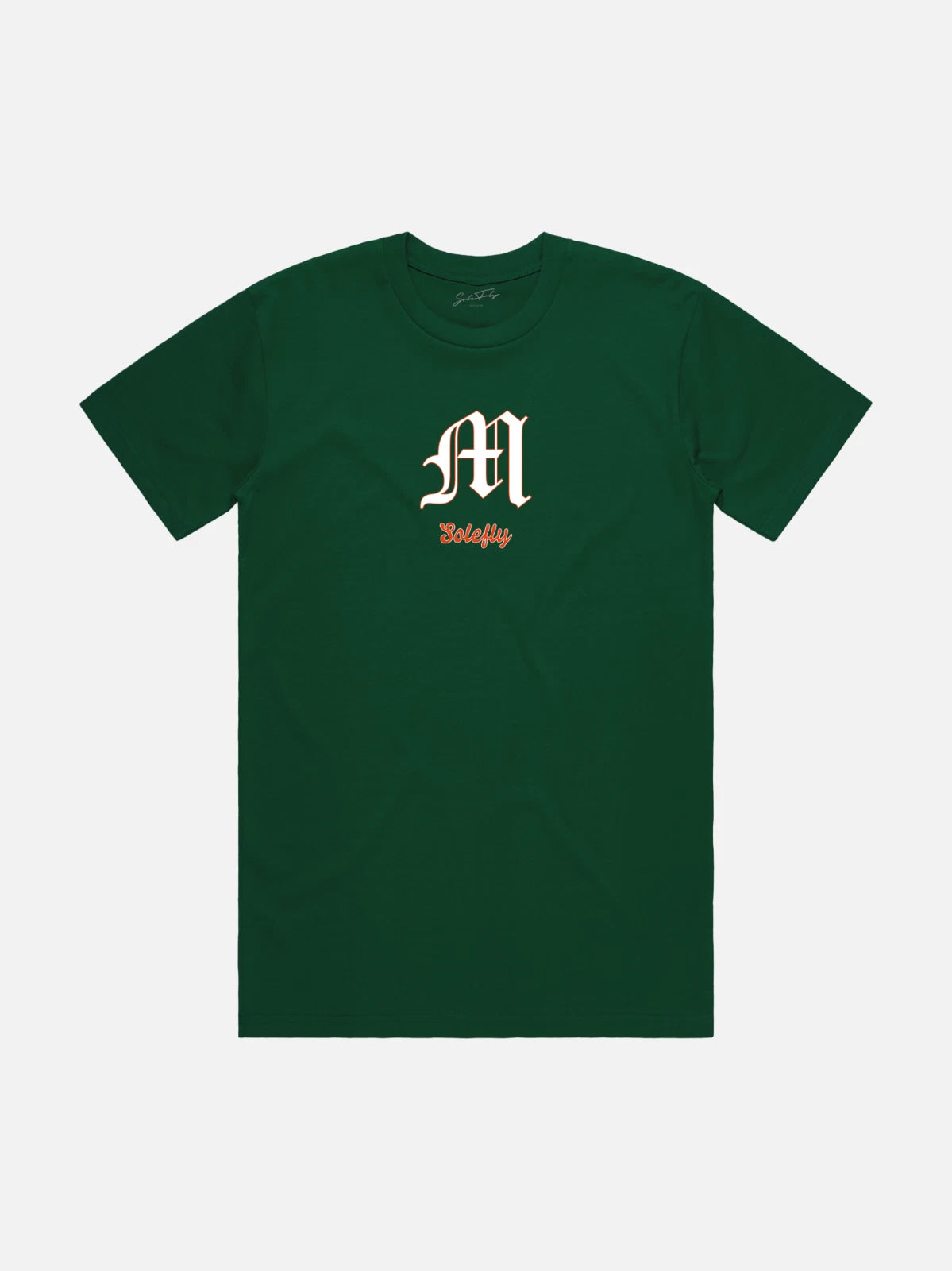 MEN'S SOLE FLY MIAMI 1991 NATIONAL CHAMPIONS TRIBUTE WHITE T-SHIRT GREEN ORANGE