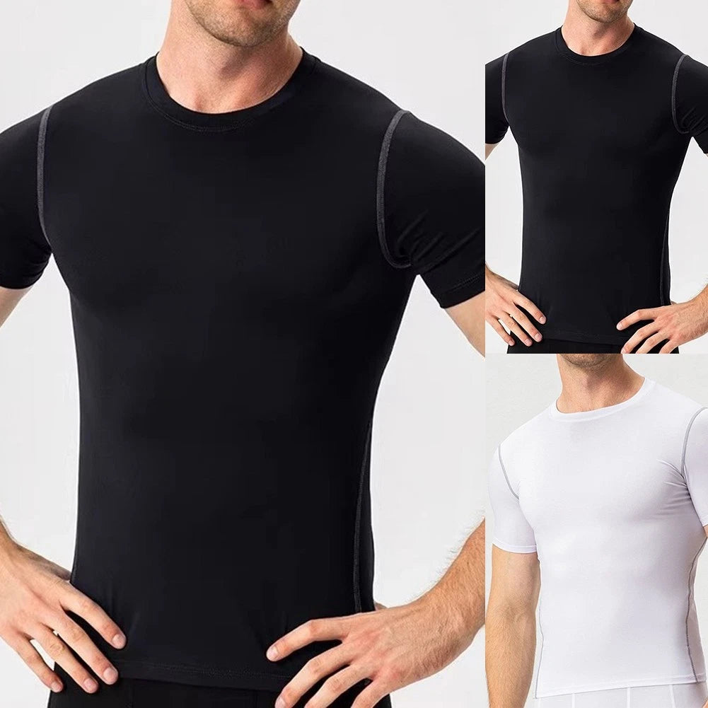Plus Size Men's Short Sleeve Quick-Dry Tee for Training and Daily Wear