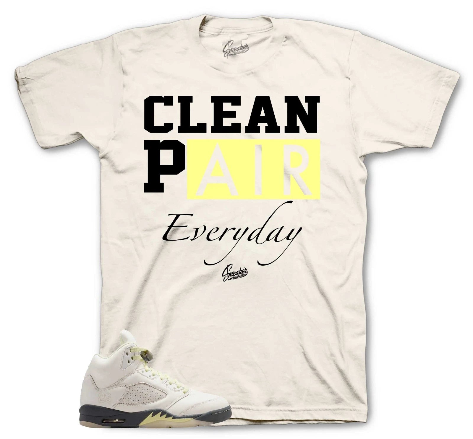 Shirt To Match Retro 5 Luminous Green AJ5 Sneakers - Clean pair Tee