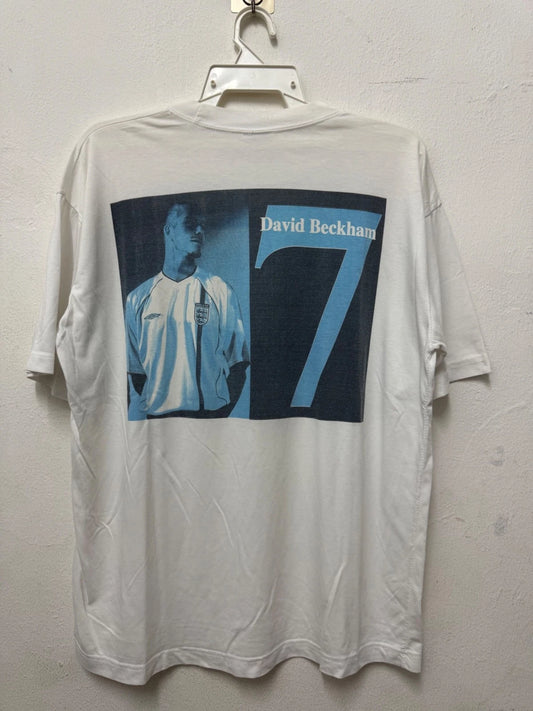 VINTAGE 90’s DAVID BECKHAM FOOTBALL SOCCER ENGLAND NO 7 COUNTRY T SHIRT