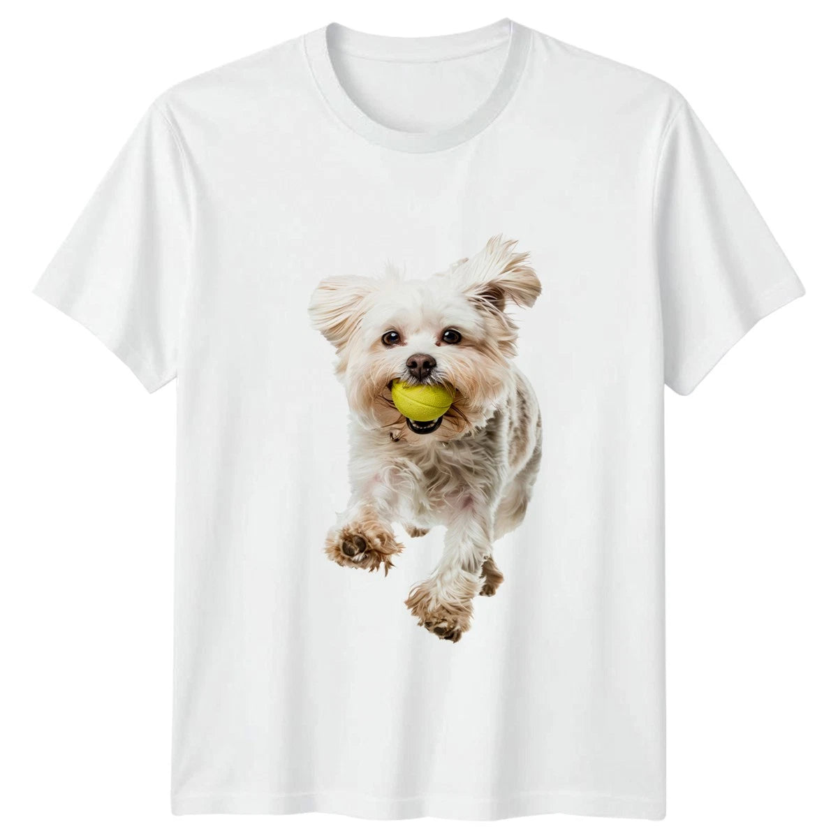 Dog Catching Tennis Ball T-Shirt Maltipoo Dogs Birthday Gift For Him And Her