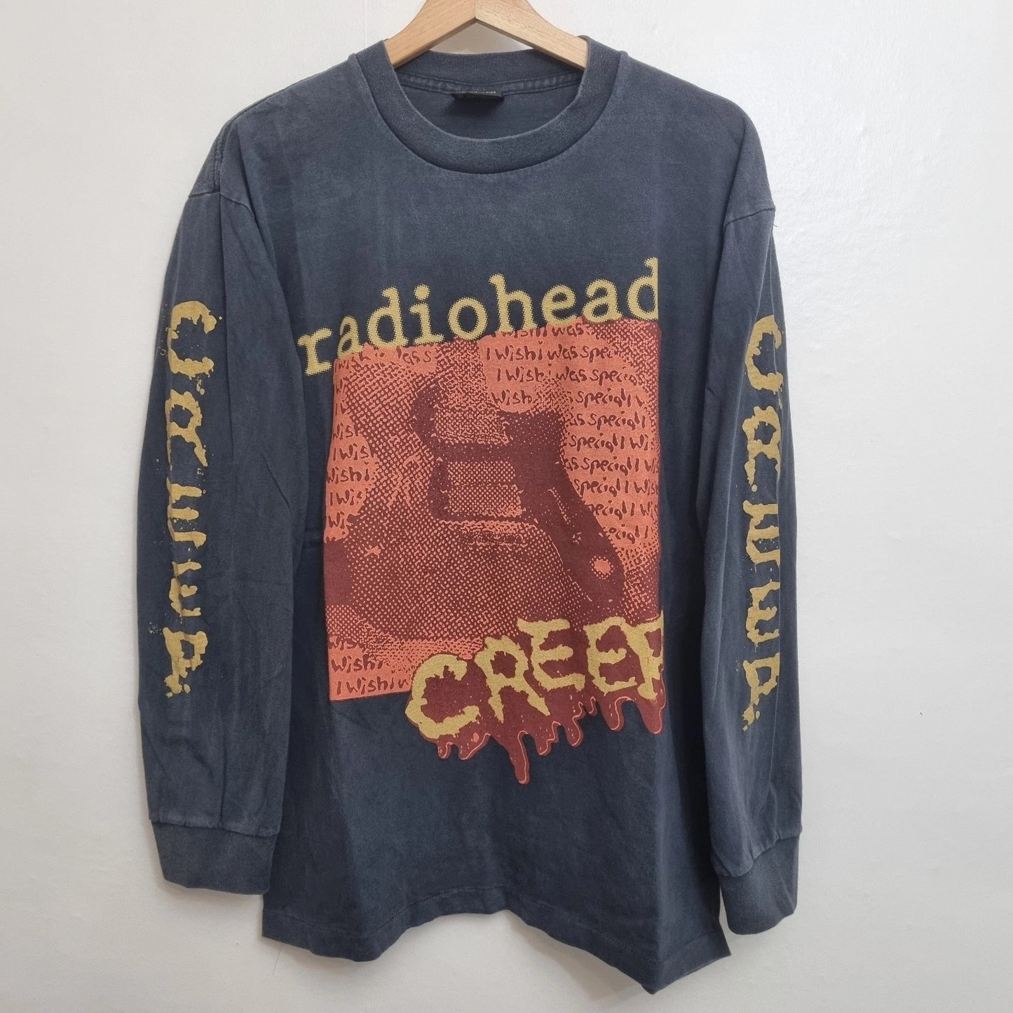 Radiohead Vintage Rock Band T Shirt Long Sleeve Size Large Creep Graphic Tee