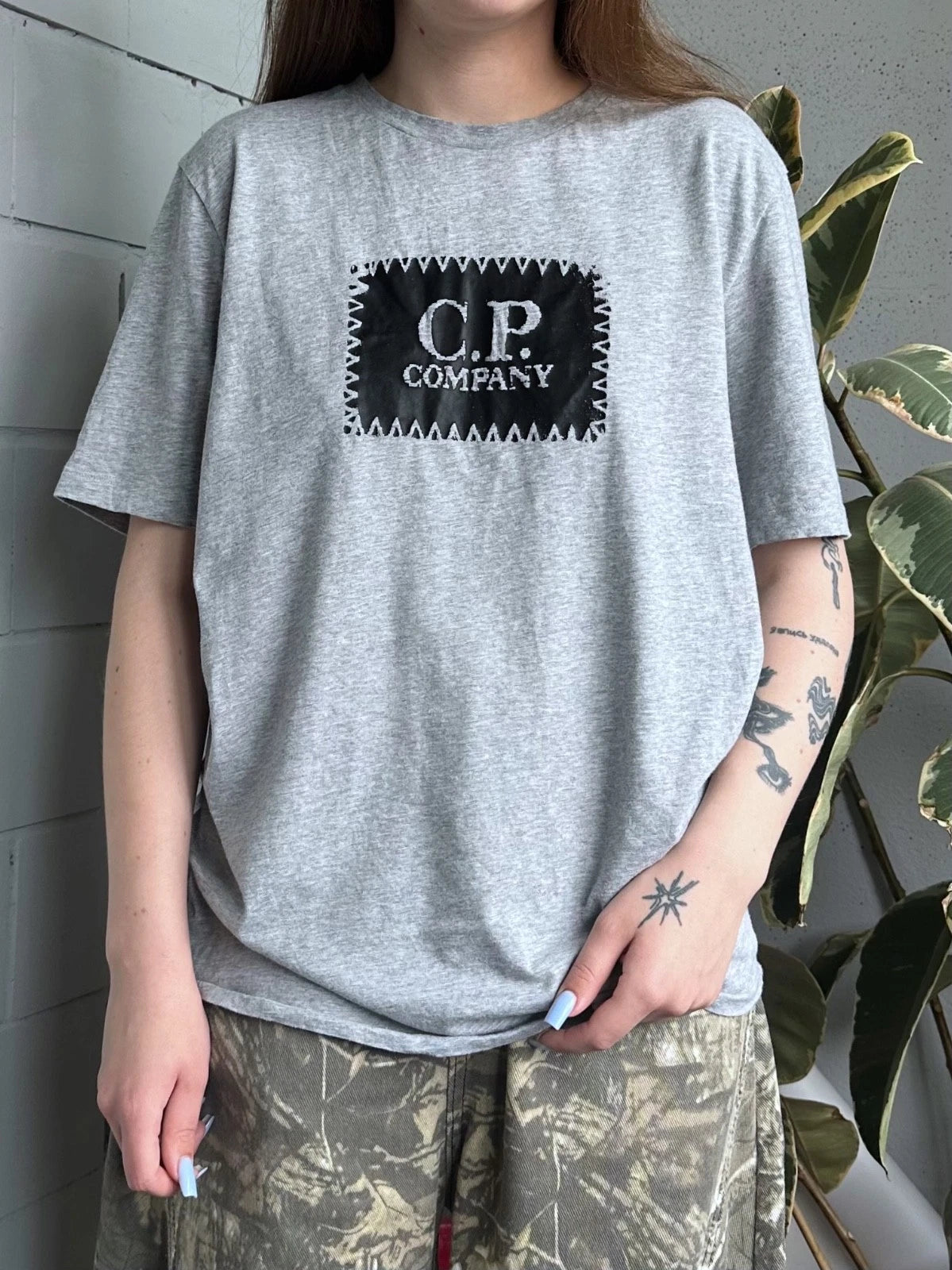 C.P. Company Oversized T-Shirt Grey Y2K Streetwear