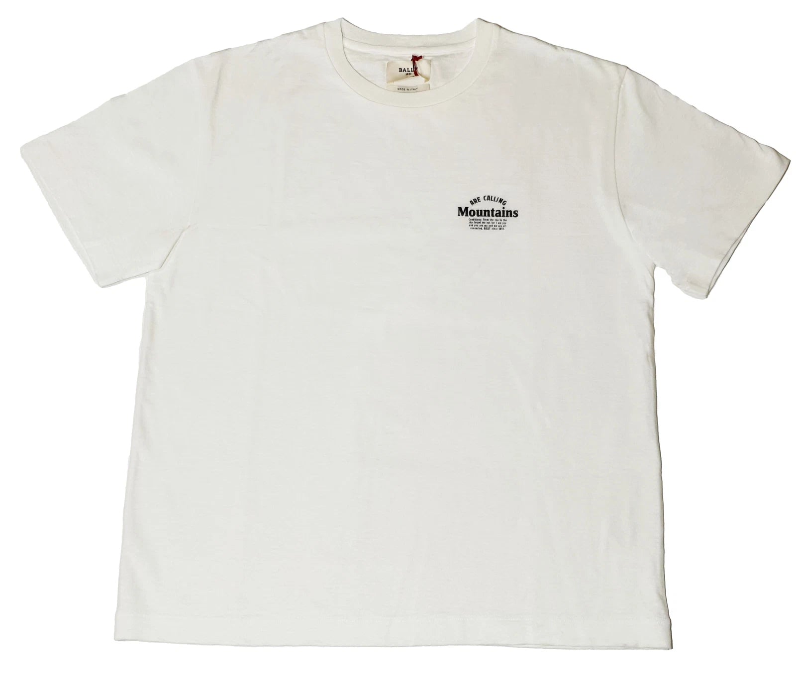 Bally 6240050 Men's White 100% Cotton Print T-Shirt MSRP $300