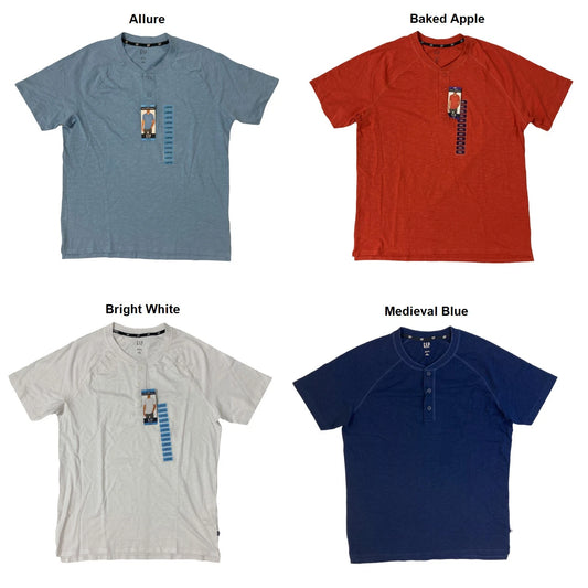 GAP Men's Soft Cotton Raglan Short Sleeve Henley Shirt