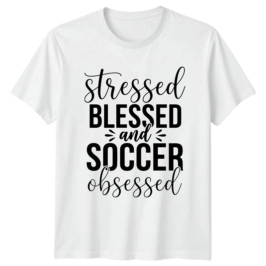 Stressed Blessed And Soccer Obsessed Womens T-Shirt Soccer Mom Mothers Day Gift