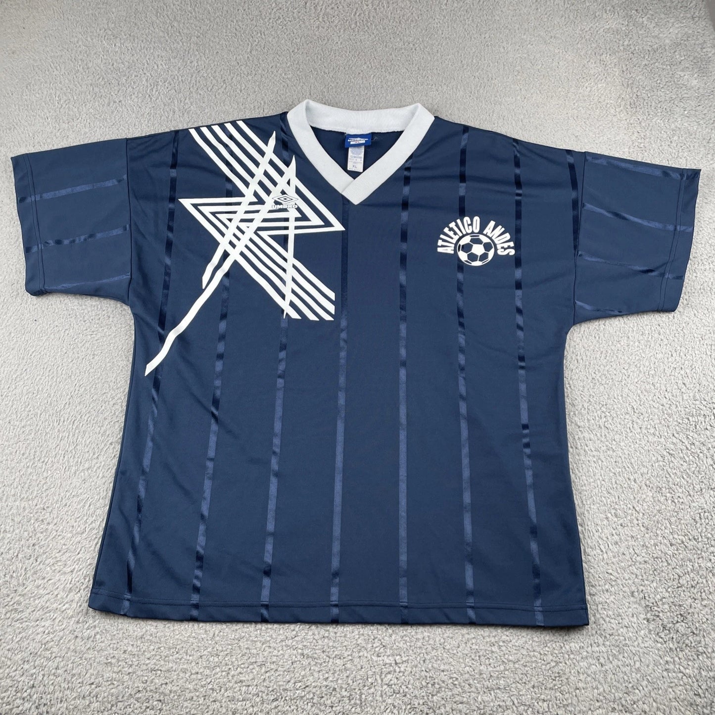 Vtg Umbro Soccer Futbol Blue XL Jersey Made In USA #33 Athletico Andes 90s EUC