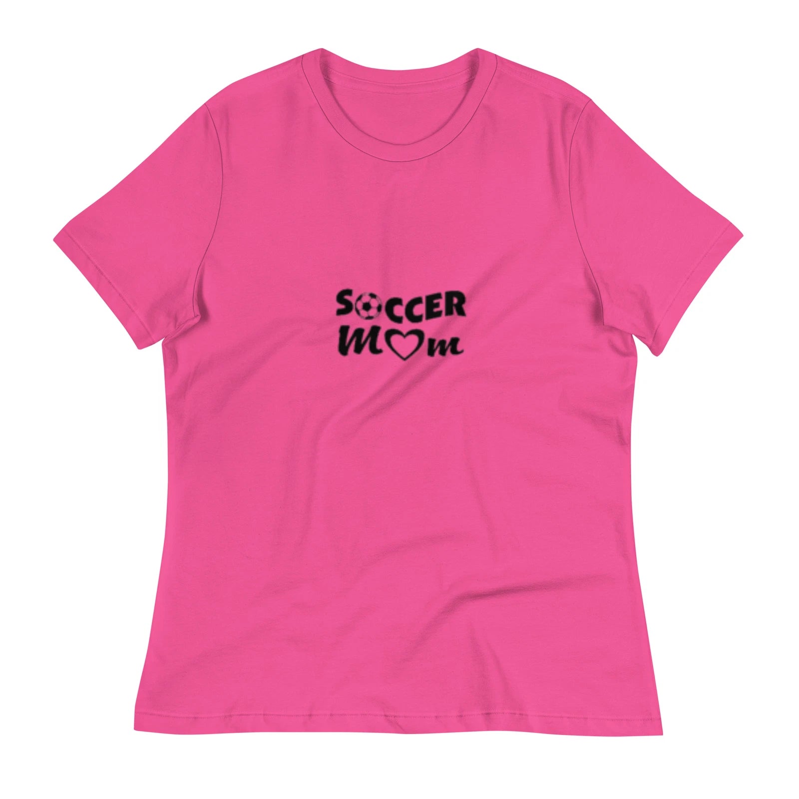 Women's Relaxed T-Shirt - Soccer Mom Shirt - Soccer - Mom - Pink Soccer Shirt