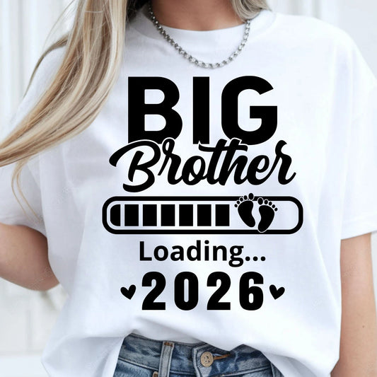 Personalised Big Brother Loading Shirt Custom Pregnancy Reveal Announcement Xmas