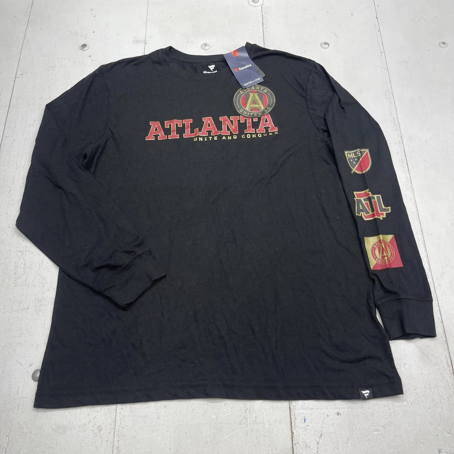 Atlanta United FC Shirt Mens XL Black MLS Soccer Long Sleeve Tee Fanatics