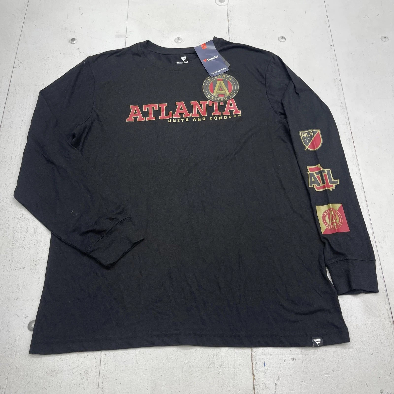 Atlanta United FC Shirt Mens XL Black MLS Soccer Long Sleeve Tee Fanatics